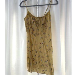 Yellow Floral Aritizia Spaghetti Strap Dress